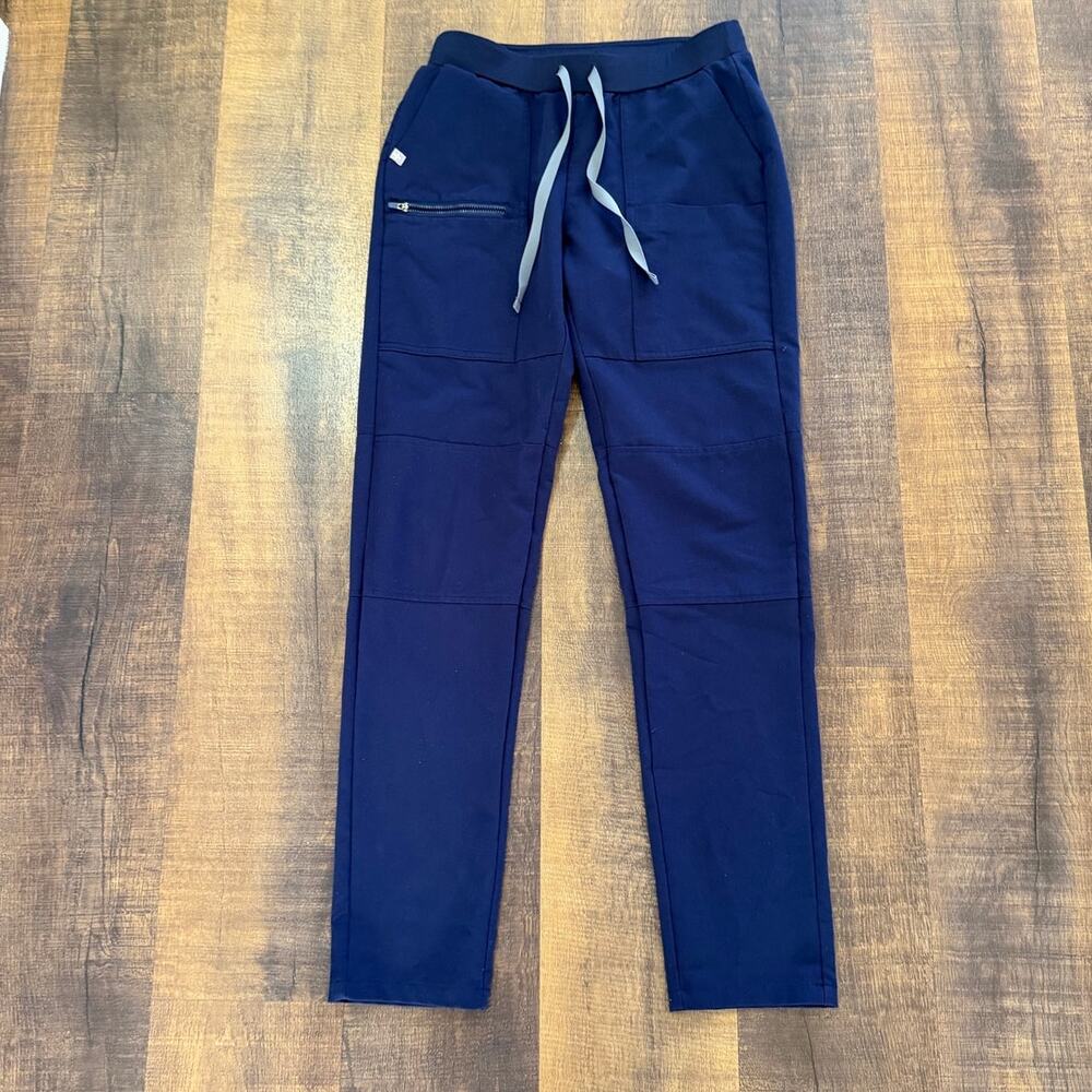 FIGS Yola Straight Leg Scrub Pants Navy Blue Drawstring Size XS